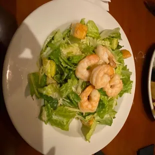 Caesar salad with shrimp