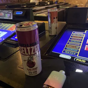 Seltzers and my vape  customer service is dope as.... My favorite place to go!!!!