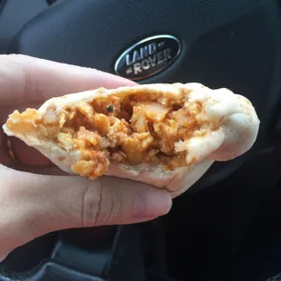 Last bite of my Chorizo, egg and potato burrito! I love the fresh tortillas, sauce is not too spicy, fresh eggs, and mouthwatering chorizo.