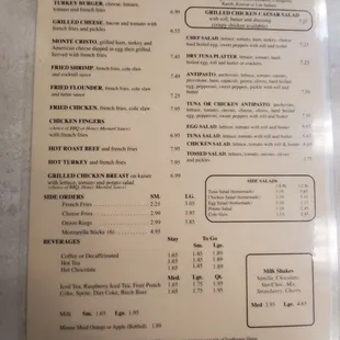 menu