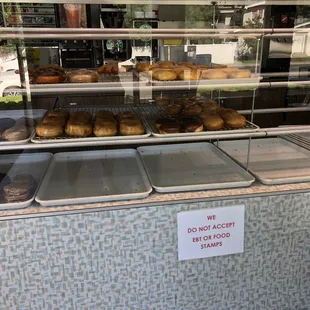 a display of baked goods
