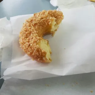 Crumb doughnut- don't be fooled, it's only half eaten because we had a few people try it. We ended up throwing it out!