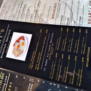 sushi and sashimi, menu