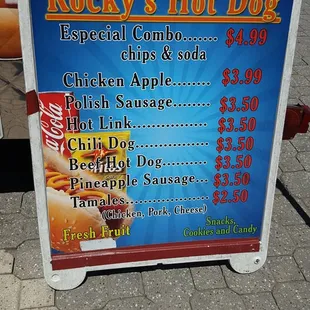 prices for hot dogs