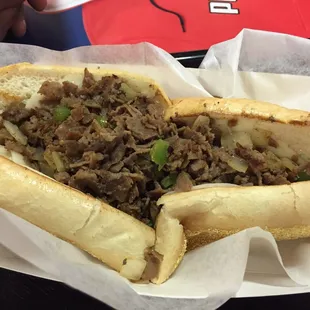 Regular Philly cheese steak $6.99...only 6" not a meal.