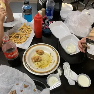 Nothing left: Lemon pepper boneless chicken, Philly Cheesesteak, fried pickles, buffalo chicken wrap, grilled cheese for the young one! Yum!