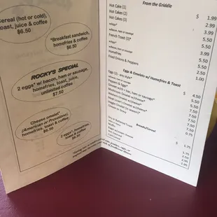 Menu.