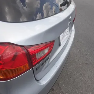 Owner and girlfriend  / waitres damaged my vehicle she came out and punched my car in the back