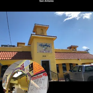 the front of the building