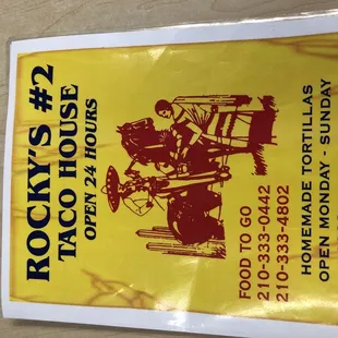 a sticker on a table