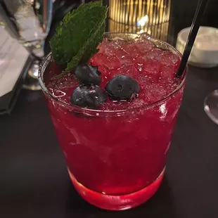 The Swing (rum, blueberry-lavender simple, lime)