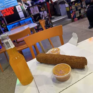 Hot Rod Mozzarella Stick with spicy garlic Parmesan sauce