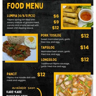 a menu for a restaurant