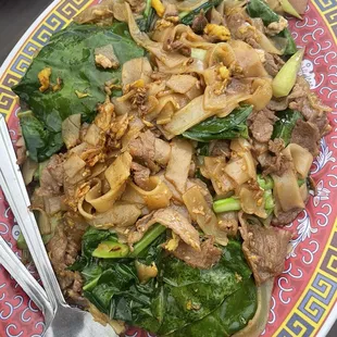 Pad see ew with beef