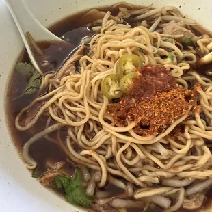 Duck Noodle Soup my way; spicy!