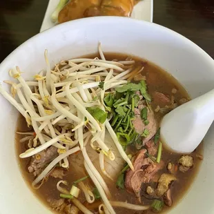 Beef noodles and fresh spring rolls!