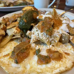 Chilaquiles + red sauce. Outstanding!