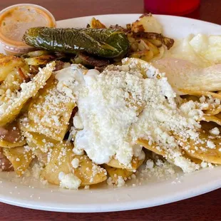 Chilaquilles Verdes with Over Easy Eggs