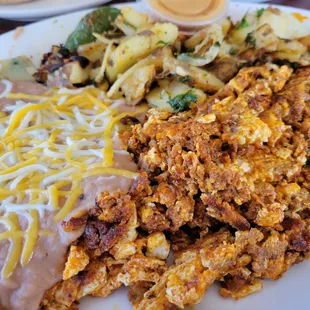 Delicious chorizo here! Big on flavor, not greasy. Rodeo potatoes and beans are excellent too.