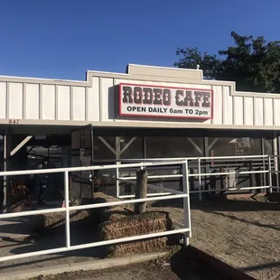 You know your in horse country when there's a corral to tie up your horse