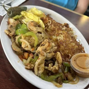 My husbands breakfast fajitas!