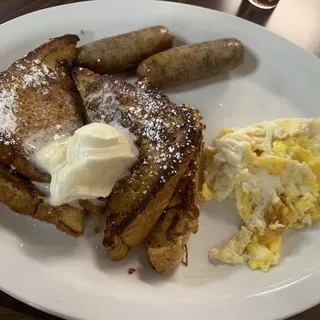 French Toast with 1 Egg and Bacon or Sausage