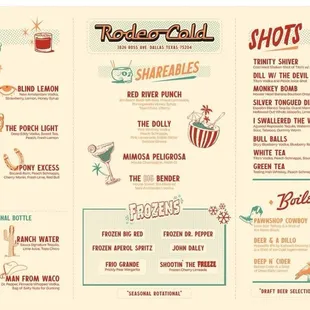 Drink menu. Such a cute menu, funny captions and I love the design!