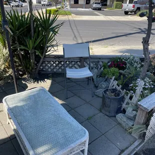 Outdoor shaded seating area