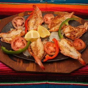 Shrimp fajitas