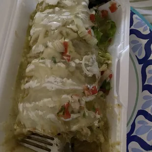 Chili verde wet burrito