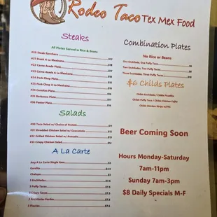 Menu back