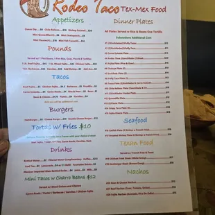 Menu front