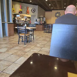 Inside the restaurant and ordered counter