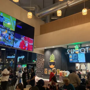 people eating and drinking