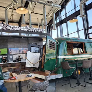 brew haven and seating near by