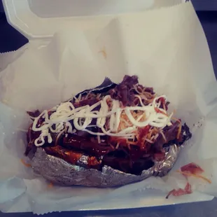 Famous smoked potato with brisket