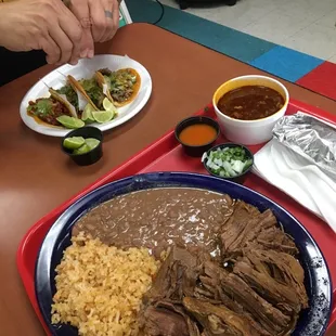 Birria de Res combo plate