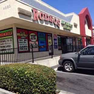 a car parked in front of the restaurant