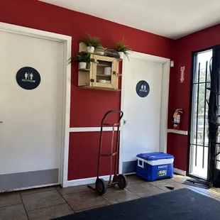 a cart with food in it