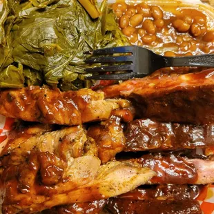 2 Meat Combo, Chicken and Ribs