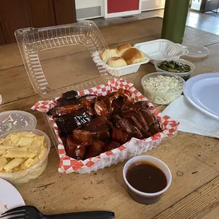 4 meat combo with 3 sides