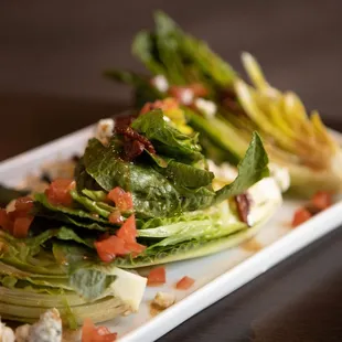 a plate of lettuce salad