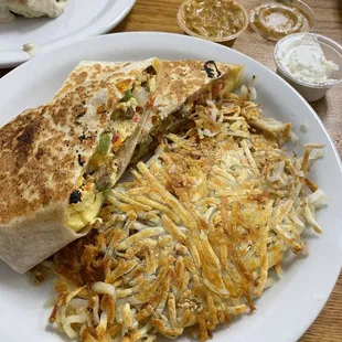 Breakfast Burrito with hashbrowns