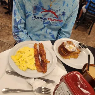 Eggs with Bacon and French Toast