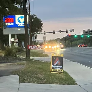 Road entering the truck. Right next to USAA.