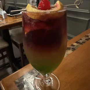 a colorful drink