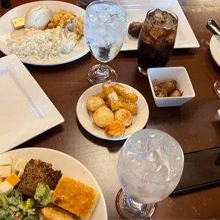 Appetizers and side dishes on the table