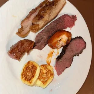 Meat and cheese selection.