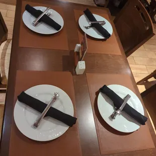 Dining table prepped