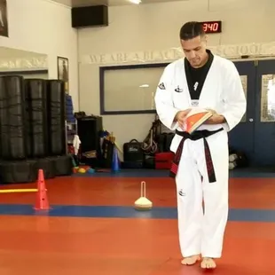 Prepping for my little dragons Taekwondo class !!